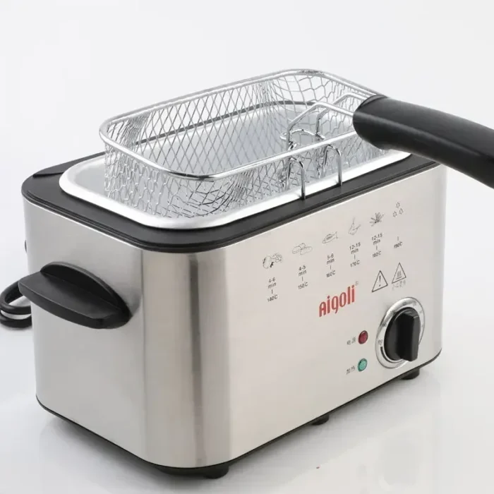 Upgraded Small Electric Fryer - Household and Commercial Multi-Function Fuel-Efficient Fryer with Electric Heating Pot