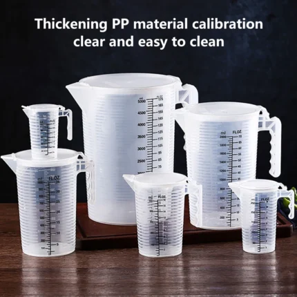 Thickening Plastic Measuring Cup - Food Grade, Transparent, Graduated Cups in 500/1000/2000/5000ml for Kitchen and Experiments