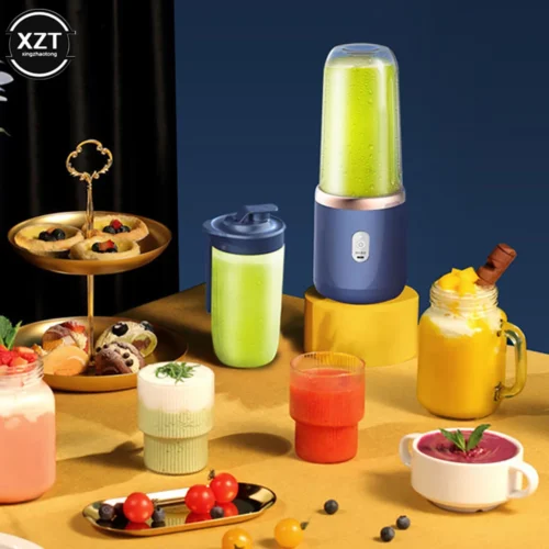 Portable Mini Electric Fruit Juicer – USB Charging Smoothie Blender for Lemon, Orange, and More