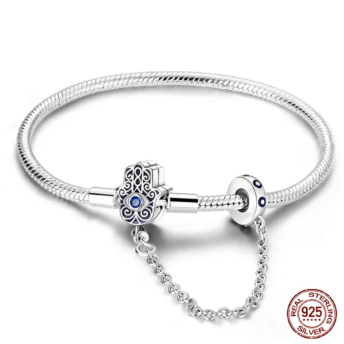 Exquisite 925 Silver DIY Charm Bracelet – Trendy Birthday Jewelry Gift for Women