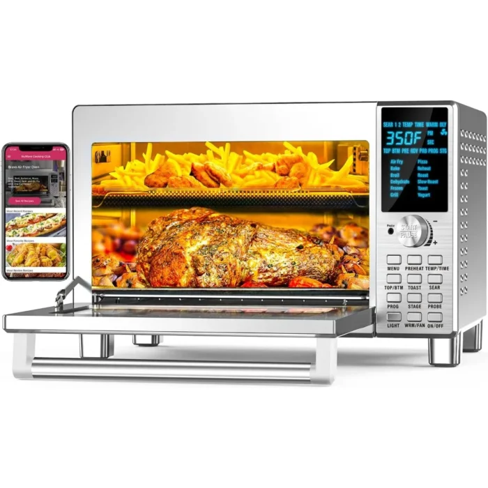 30QT Large Capacity Toaster Oven Air Fryer Combo - Fits Whole Chicken and 13" Pizza, Multi-Layer Cooking