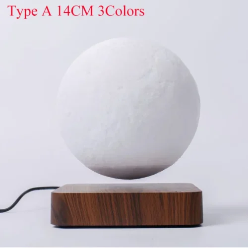 T30 Levitating Moon Lamp, 3D Printing LED Night Light, Magnetic Floating, 3 Colors
