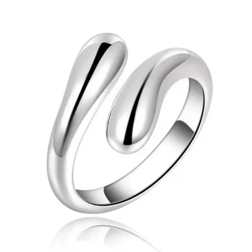 Stunning Fashion Designer Water Drop Ring – Gold & Silver Luxury Jewelry for Women