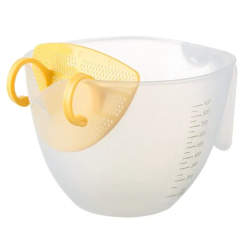 1L Baking Whisk Measuring Cup – Large Capacity Plastic Mixing Bowl with Scale