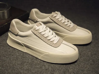 Men's Genuine Leather Board Shoes - Korean Fashion, Versatile, Breathable White Casual Shoes