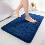 3D Cobblestone Embossed Bath Mat - Non-Slip, Absorbent, Quick Drying, Machine Washable Bathroom Doormat