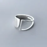 925 Sterling Silver Geometric Rings For Women – Handmade Irregular Strip, Great Christmas Gift