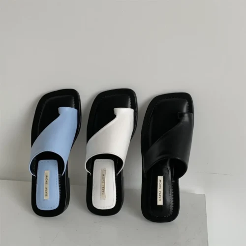 Womens Slippers -New Shoes Versatile Low Heel Fashionable Casual Flat Shoes Luxury Sandals Women Sandals