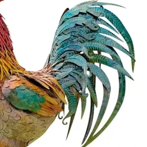 Hand Painted Outdoor Rooster Decor: Creative Indoor or Outdoor Garden Decoration