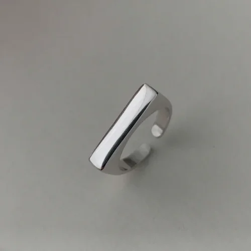 Exquisite 925 Sterling Silver Geometric Ring – Handmade Irregular Strip Design, Christmas Gift for Women