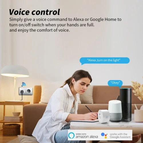WiFi Smart Plug 10A US – Power Monitor, Remote Control, Google Assistant, Alexa, Yandex Alice Voice Control