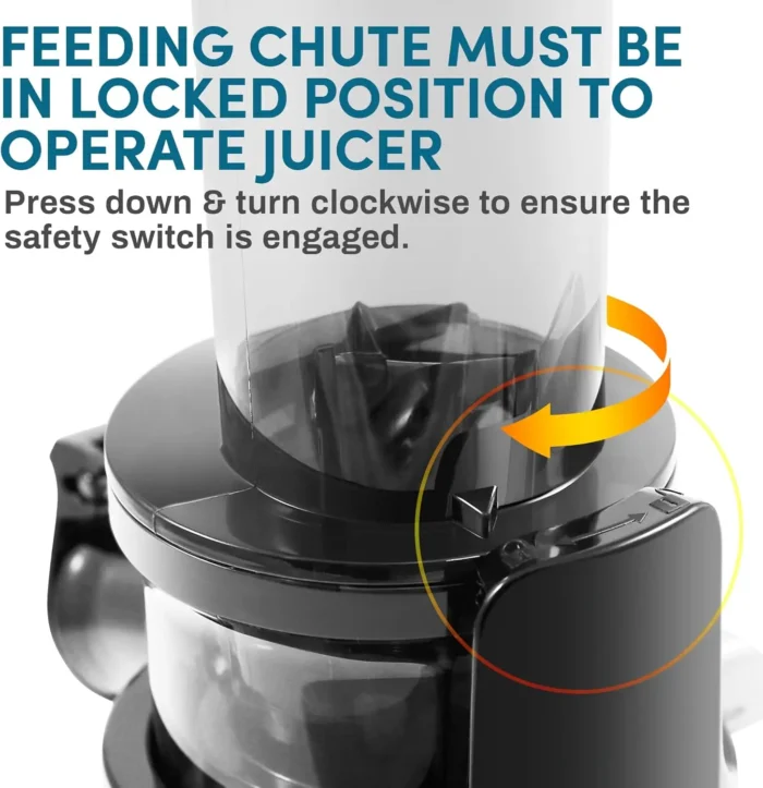 Compact Space-Saving Masticating Slow Juicer - Cold Press Juice Extractor, Nutrient and Vitamin Dense