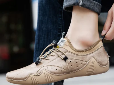 Men's Leather Casual Sneakers - New Fashion Waterproof Driving Shoes, Luxury Dress Loafers Footwear