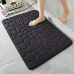 3D Cobblestone Embossed Bath Mat - Non-Slip, Absorbent, Quick Drying, Machine Washable Bathroom Doormat