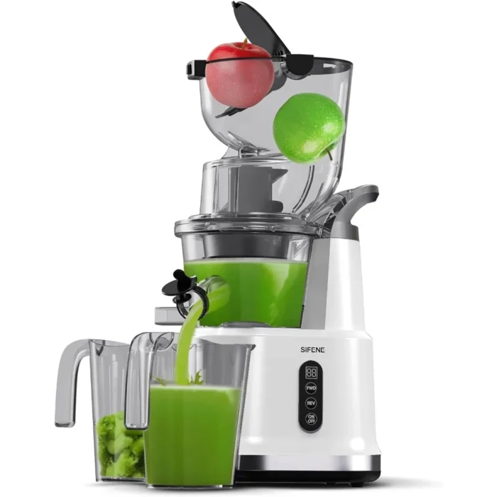 BPA-Free Cold Press Juicer - 83mm Large Mouth, Whole Slow Chewing Juicer for Fruits and Vegetables