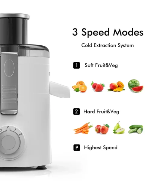 Compact Centrifugal Juice Maker – 3-Speed Extractor, Easy-Clean, User-Friendly, 350W for Fruits & Vegetables