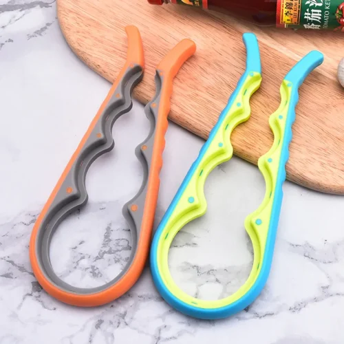 Two-Color 4-in-1 Bottle Opener – Non-Slip, Labor-Saving Can and Bottle Cap Opener