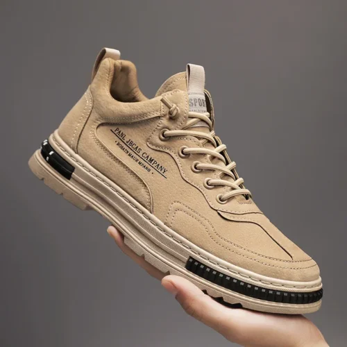 Men's Casual Shoes - Outdoor Platform Sneakers, Luxury Leather Loafers, Tennis Ankle Boots