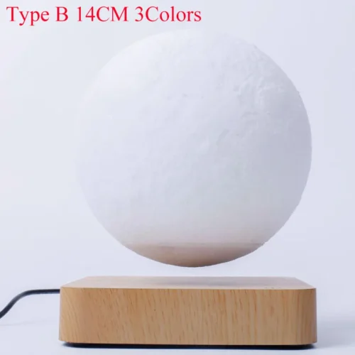 T30 Levitating Moon Lamp, 3D Printing LED Night Light, Magnetic Floating, 3 Colors