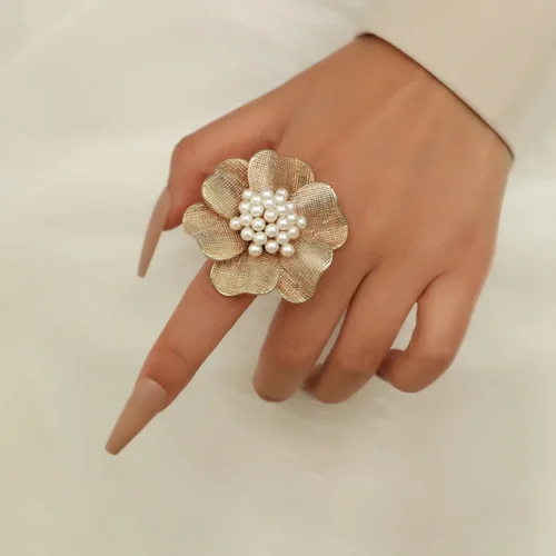 Minimalist Gold Pearl Ring for Women - Trendy Knuckle Jewelry for Parties and Gifts