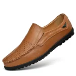 Genuine Leather Men's Casual Shoes - Luxury Brand Loafers, Breathable Slip-On Moccasins, Plus Sizes Available