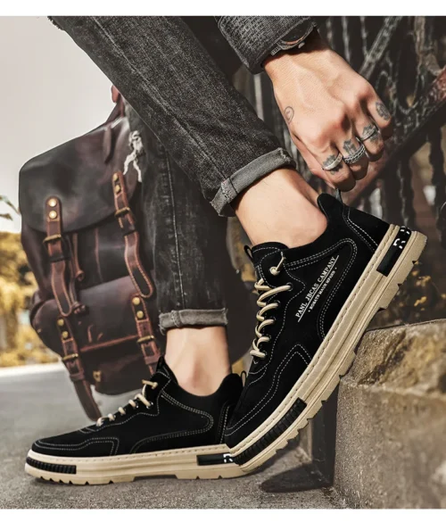 Men's Casual Shoes - Outdoor Platform Sneakers, Luxury Leather Loafers, Tennis Ankle Boots - Image 5