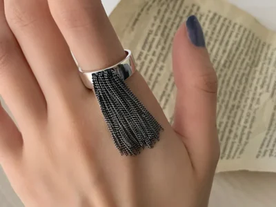 Colorful Simple Geometric Multilayer Tassel Open Rings for Women and Men - Fashion Party Jewelry