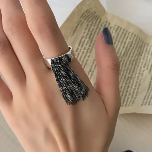 Vibrant Geometric Tassel Rings – Adjustable Party Jewelry for Women and Men