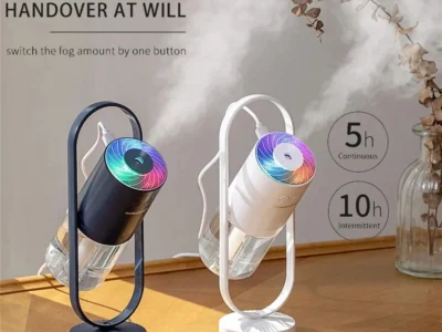 Portable Mini Humidifier - 200ml Office & Bedroom Spray with 360° Rotation and Color LED Night Light