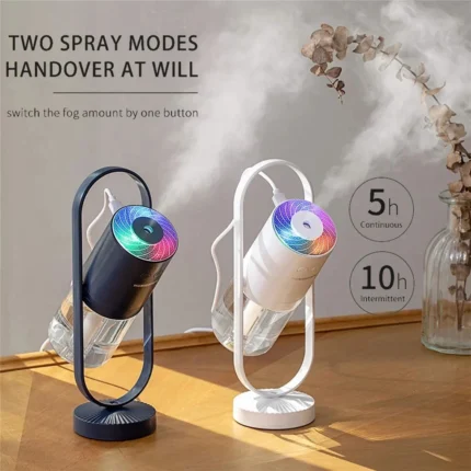 Portable Mini Humidifier - 200ml Office & Bedroom Spray with 360° Rotation and Color LED Night Light