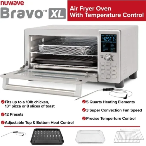 30QT Large Capacity Toaster Oven Air Fryer Combo – Multi-Layer Cooking, Fits Whole Chicken & 13" Pizza
