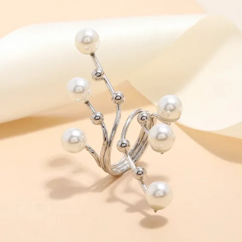 Minimalist Gold Pearl Ring for Women - Trendy Knuckle Jewelry for Parties and Gifts