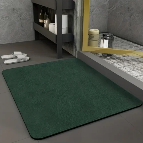 Solid Color Bath Mat - Super Absorbent, Quick Drying, Non-Slip Floor Rug, Decorative Entrance Carpet for Home and Living Room - Image 4