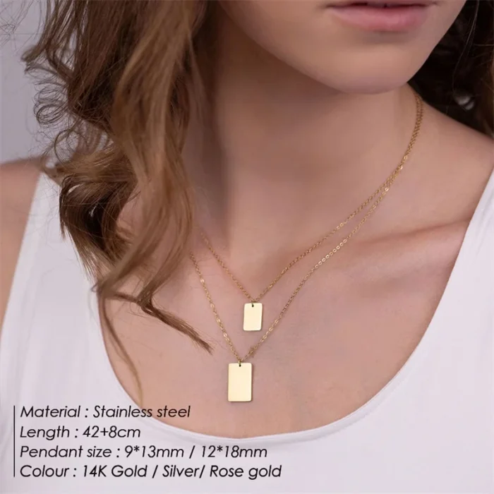 Layered Pendant Necklace for Women - Real 316L Stainless Steel Choker Jewelry, Non-Tarnish