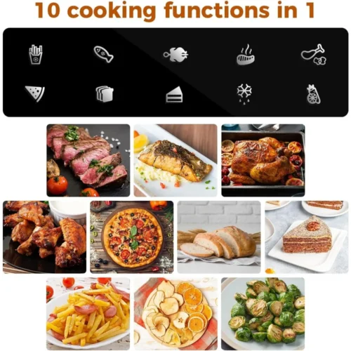 Ultimate 10-in-1 Toaster Oven Air Fryer Combo – 25QT, Touch Screen, French Doors