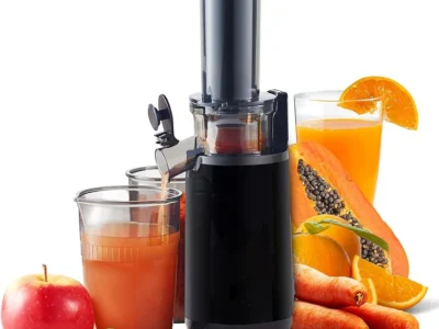 Compact Space-Saving Masticating Slow Juicer - Cold Press Juice Extractor, Nutrient and Vitamin Dense