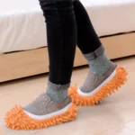 2Pcs Chenille Mop Slipper Shoe Covers - Washable and Reusable Dust and Pet Hair Cleaners - Foot Socks for Floor Cleaning