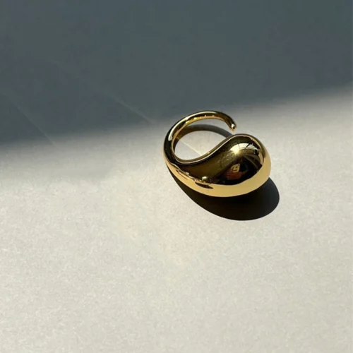 Stunning Fashion Designer Water Drop Ring – Gold & Silver Luxury Jewelry for Women