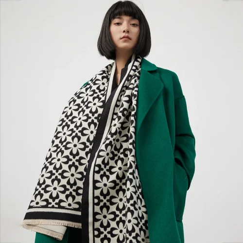Trendy Designer Scarf for Women – Floral Winter Fashion by IROJEFF