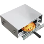 Countertop Electric Frozen Pizza Oven - Indoor Use with 30-Minute Timer, Glass Door, Interior Light, Commercial Pizza Maker