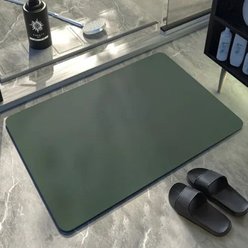 Solid Color Bath Mat - Super Absorbent, Quick Drying, Non-Slip Floor Rug, Decorative Entrance Carpet for Home and Living Room - Image 5