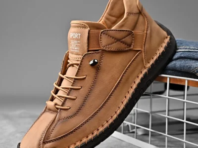 Handmade Leather Men's Casual Slip-On Loafers - Breathable Flats, Fashion Moccasins, Tooling Shoes, Plus Sizes Available