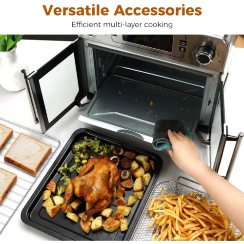 Ultimate 10-in-1 Toaster Oven Air Fryer Combo – 25QT, Touch Screen, French Doors