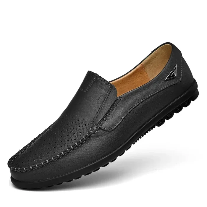 Genuine Leather Men's Casual Shoes - Luxury Brand Loafers, Breathable Slip-On Moccasins, Plus Sizes Available