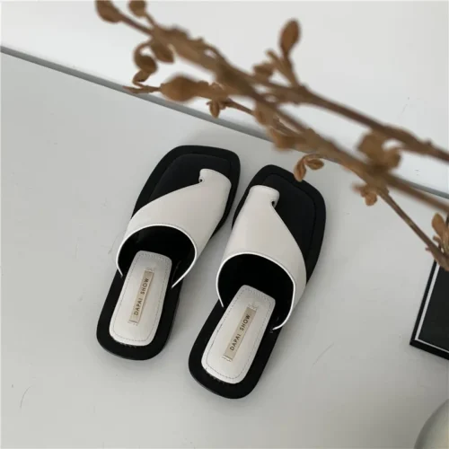Womens Slippers -New Shoes Versatile Low Heel Fashionable Casual Flat Shoes Luxury Sandals Women Sandals - Image 2