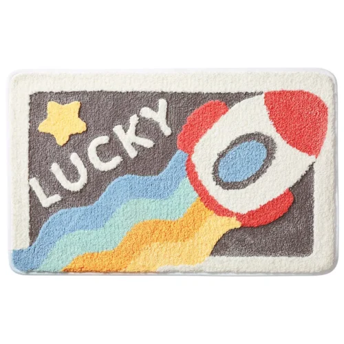 Cartoon Space Series Bath Mat - Super Soft Absorbent Fiber, Thick Flocked Quick-Drying Non-Slip Bathroom Rug - Image 6