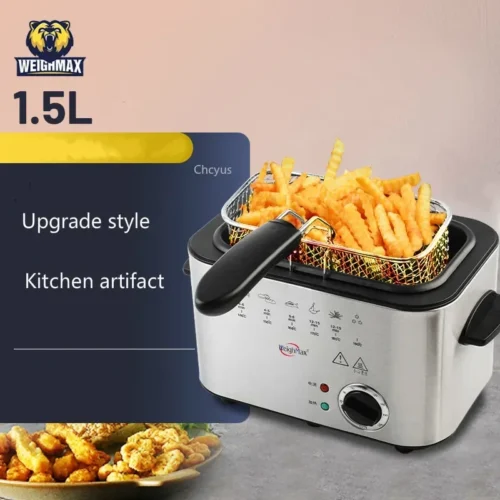Upgraded Small Electric Fryer – Multi-Function Household & Commercial Fryer