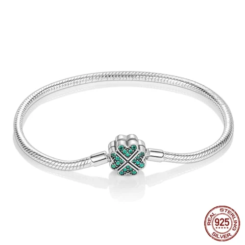 Exquisite 925 Silver DIY Charm Bracelet – Trendy Birthday Jewelry Gift for Women