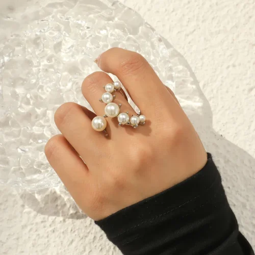 Minimalist Gold Pearl Ring for Women - Trendy Knuckle Jewelry for Parties and Gifts
