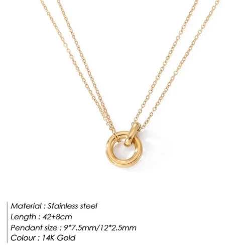 Stunning 316L Stainless Steel Pendant Necklace – Trendy Choker Jewelry for Women